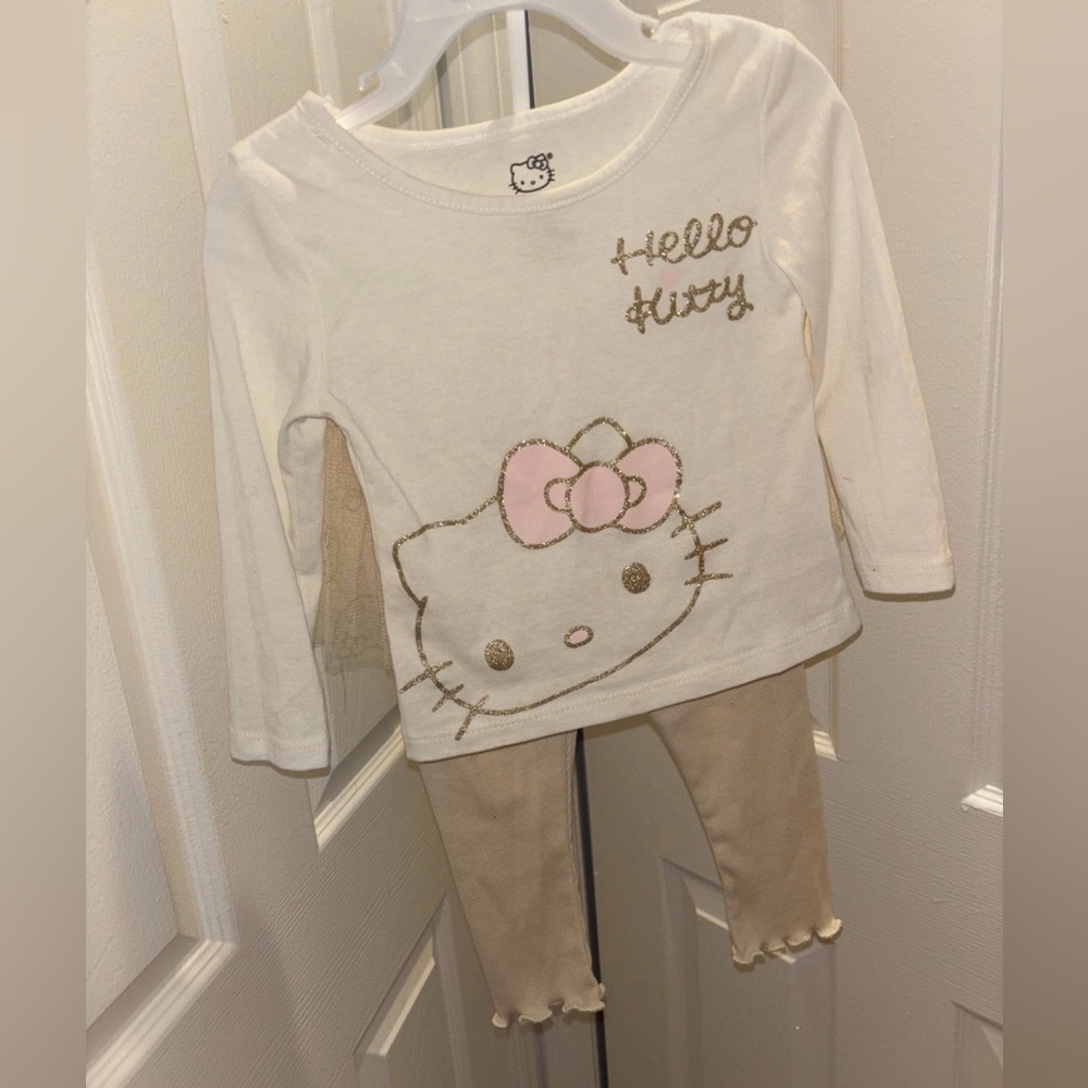 Hello Kitty Cream Top with Gold Accents